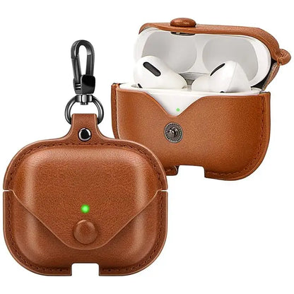 Leather AirPods Pro Case Cover with Keychain